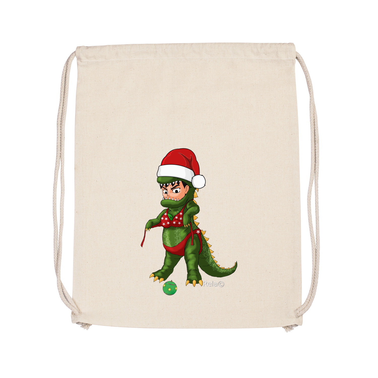 Turnbeutel »DinoPuke Weihanchten«          