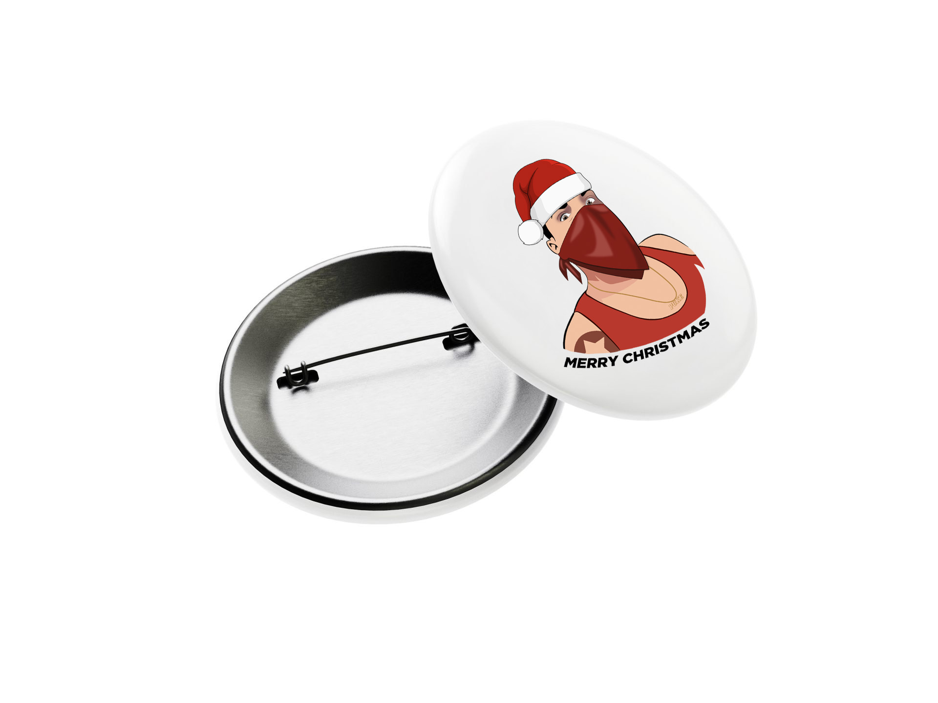 Button »Puke Merry Christmas« (Ø 32 mm)   